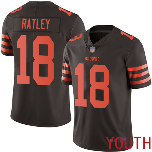 Cleveland Browns Damion Ratley Youth Brown Limited Jersey #18 NFL Football Rush Vapor Untouchable